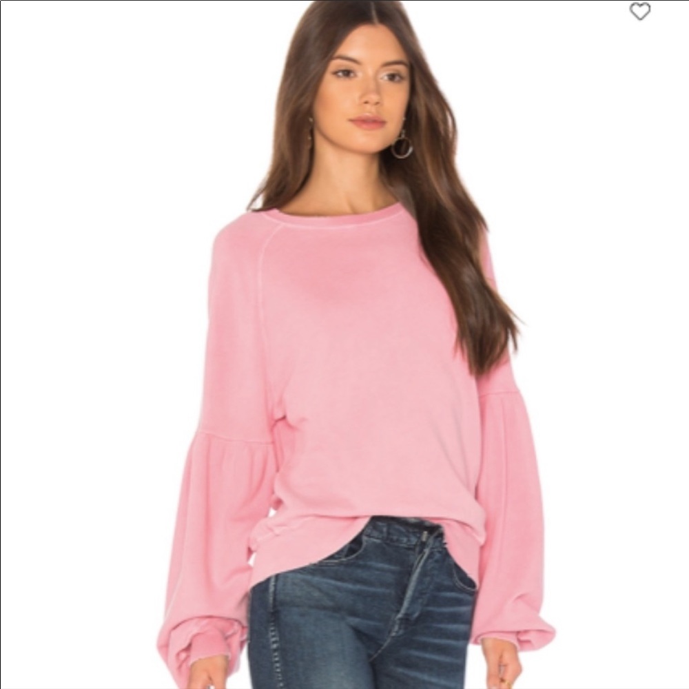 The GREAT Bishop Sleeve Sweatshirt in pink